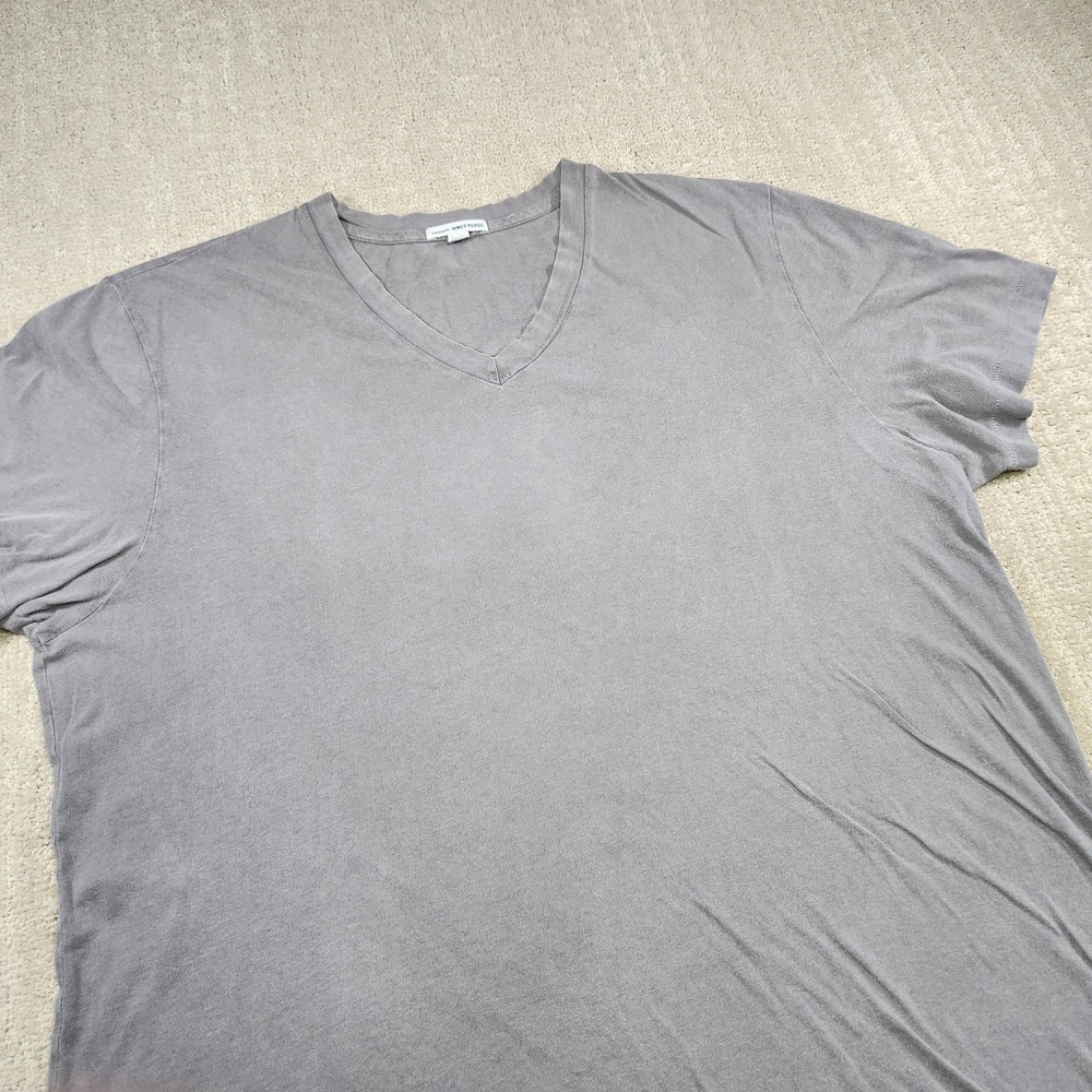 James Perse Shirt Men 5 Estilo V Neck Sunwashed Cotton USA Made Minimal Wealth